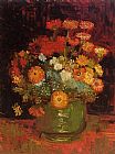 Vincent van Gogh Vase with Zinnias painting